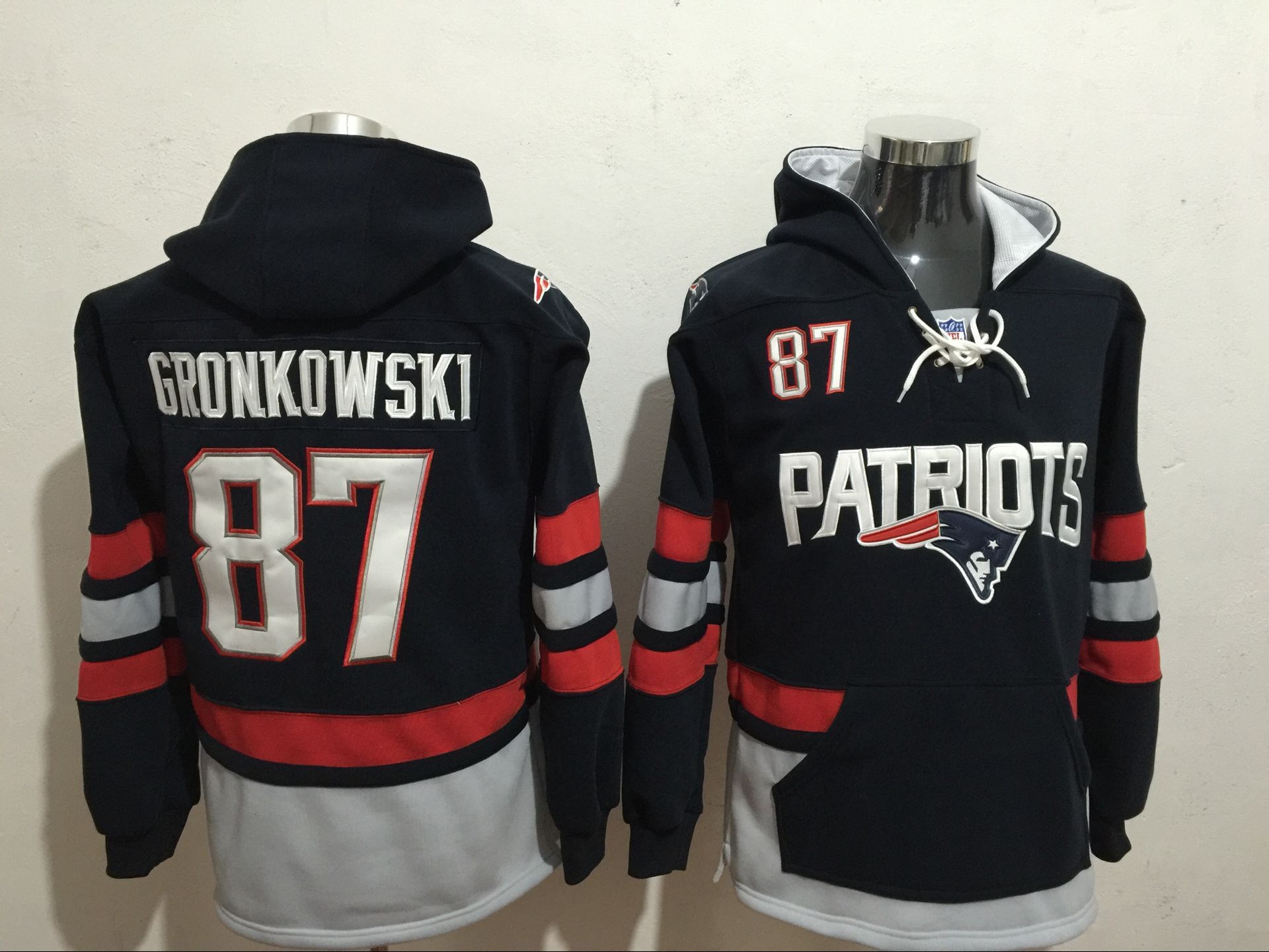 Men NFL Nike New England Patriots #87 Gronkowski blue Sweatshirts